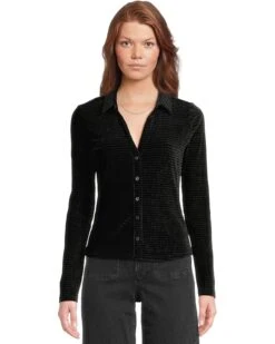 Sanctuary Textured Velvet Button Up | Shirts & Tops