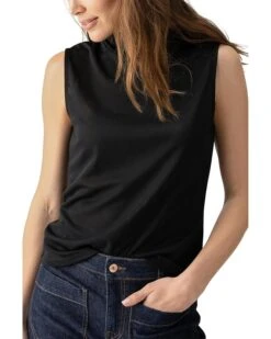 Sanctuary Shirred Neck Mesh Tank | Shirts & Tops