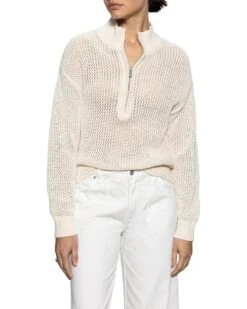 Sanctuary Open Knit 1/2 Zip | Sweaters